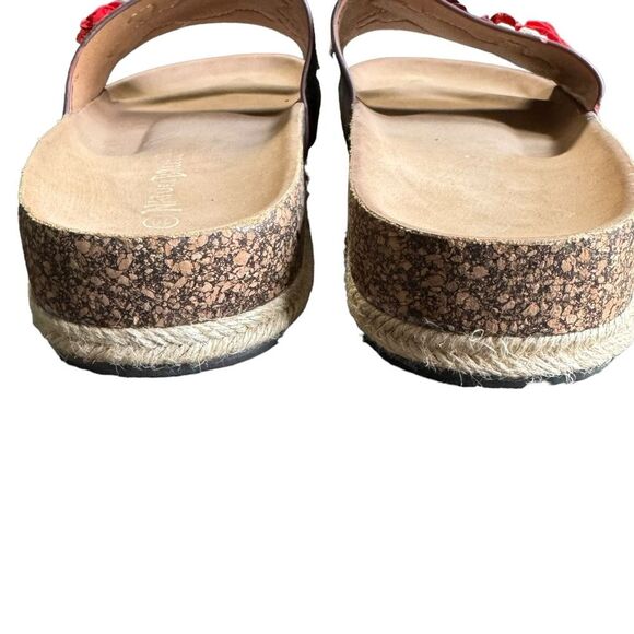 Nature Breeze Flower Espadrille Slide Sandals in Red Size 10 Summer - Picture 11 of 11